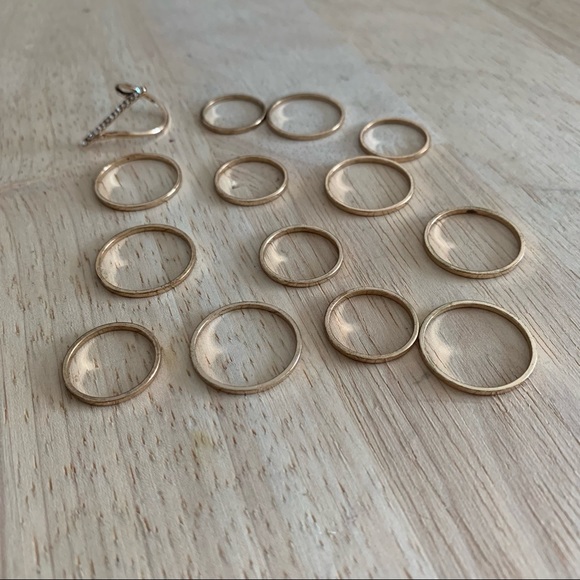 NWOT- Express Gold Midi Ring Set - Picture 9 of 16